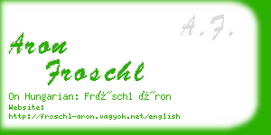 aron froschl business card